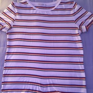 Primary colored striped shirt (L)